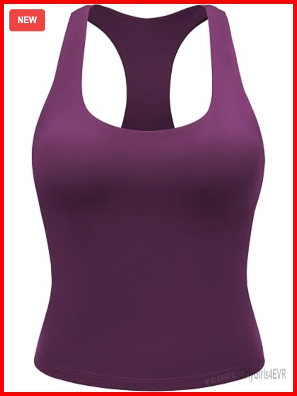 Racerback Workout Tank Top with Padded Cami